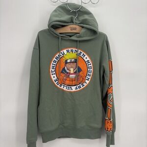 Naruto Anime Men's Graphic  Green Hoodie Size S  34/36 Hooded Sweatshirt